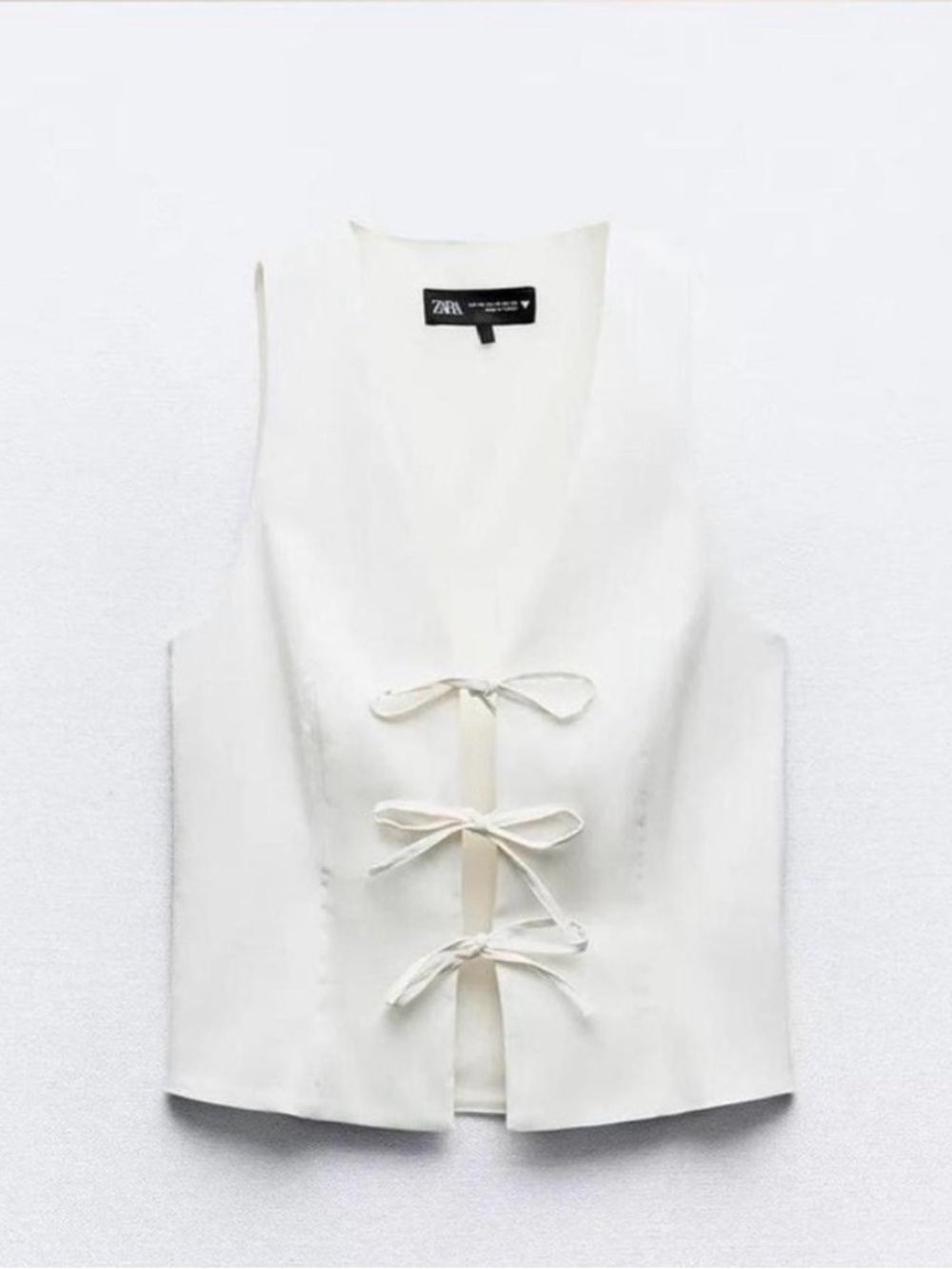 Zara Ivory Tie-Front Vest Top